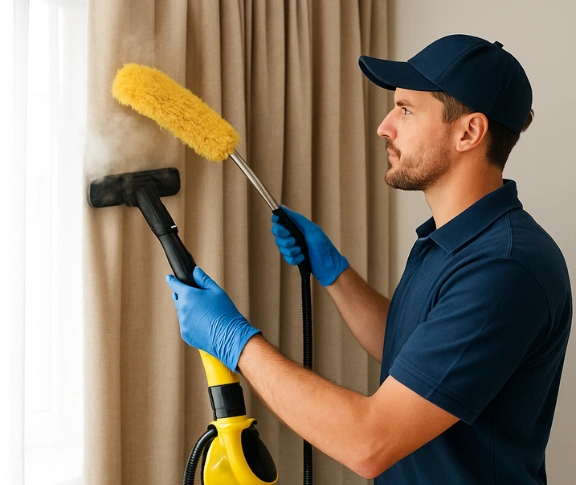 Trusted curtain steam cleaning technician Matty Curtain Cleaning seabrook-vic QLD